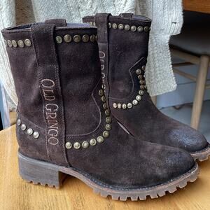 Old Gringo Brooklyn Short moto biker motorcycle cowboy short suede boots 7